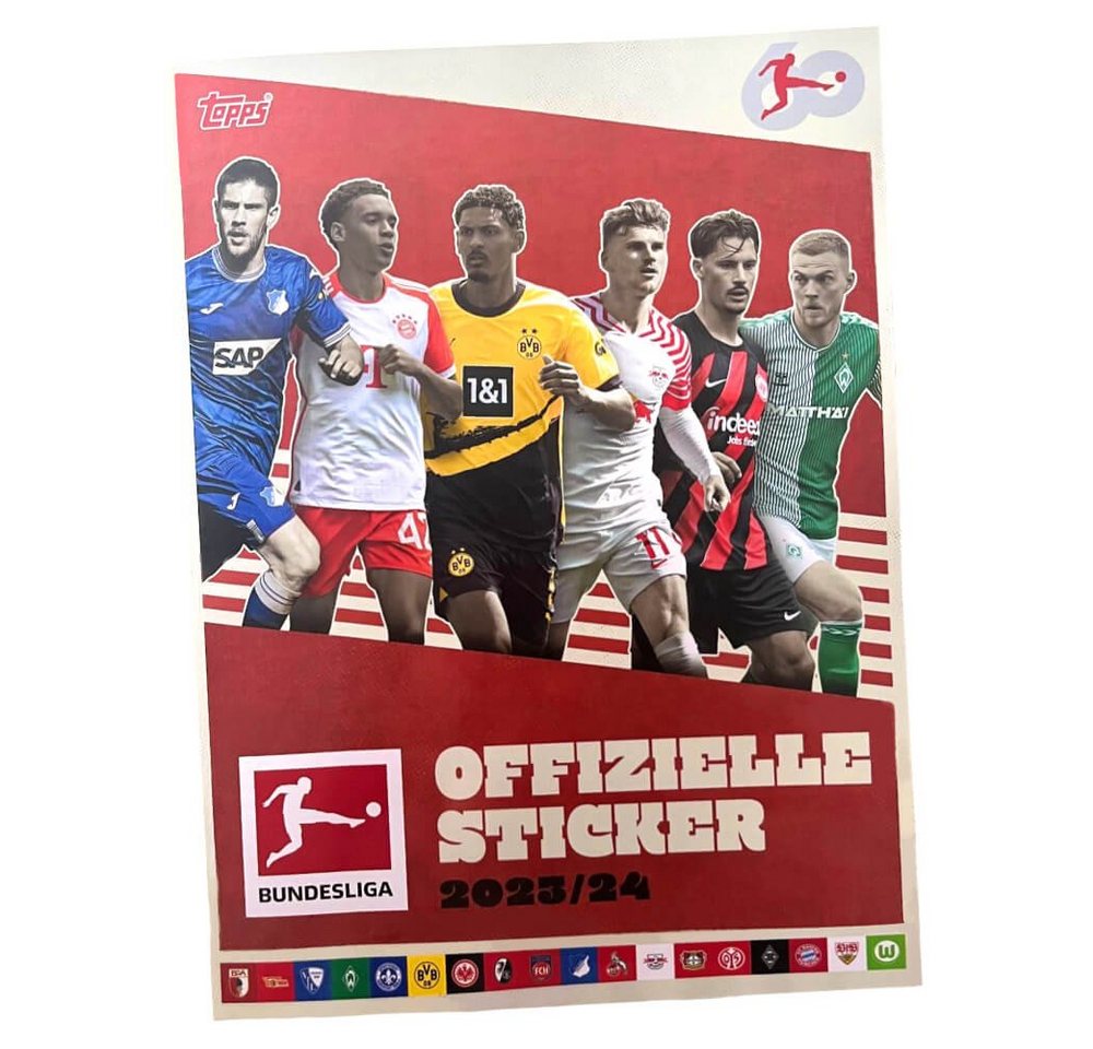 Topps Sticker Topps Bundesliga Sticker 2024 - Fußball Sammelsticker - 1 Sammelalbum, (Set), Bundesliga Sticker 2024 - 1 Sammelalbum von Topps