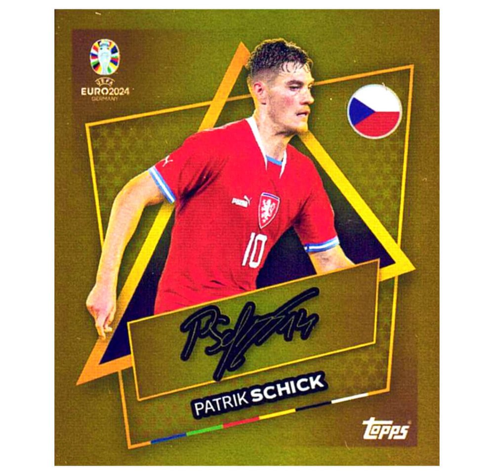 Topps Sticker Topps UEFA EURO 2024 Fußball EM Sammelsticker - Gold Signature Sticker, (Set), UEFA EURO 2024 - Gold Signature Sticker - Patrik Schick von Topps