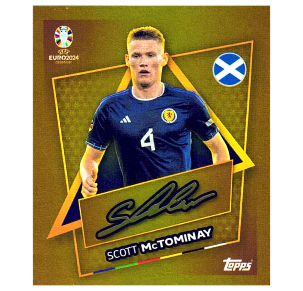 Topps Sticker Topps UEFA EURO 2024 Fußball EM Sammelsticker - Gold Signature Sticker, (Set), UEFA EURO 2024 - Gold Signature Sticker - Scott McTominay von Topps