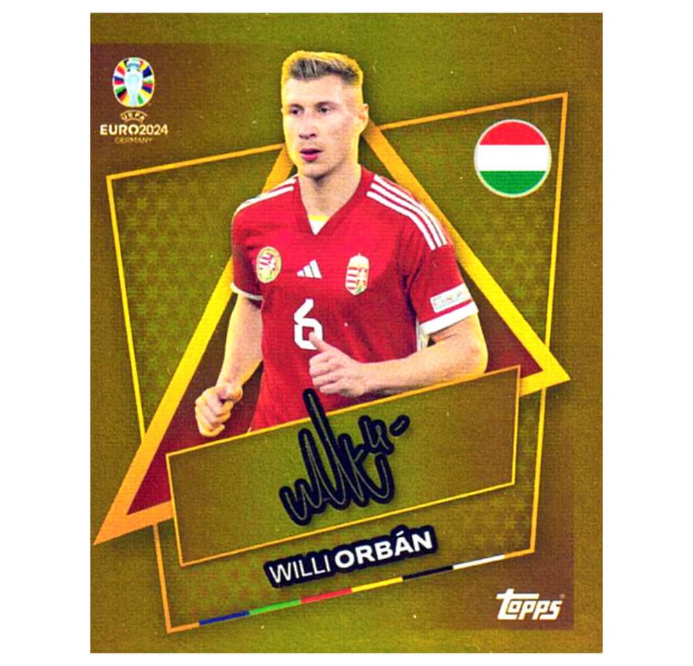 Topps Sticker Topps UEFA EURO 2024 Fußball EM Sammelsticker - Gold Signature Sticker, (Set), UEFA EURO 2024 - Gold Signature Sticker - Willi Orban von Topps