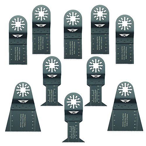 10 x TopsTools UNKA10F Mix-Klingen für Bosch Fein (nicht StarLock) Makita Milwaukee Einhell Ergotools Hitachi Parkside Ryobi Worx Workzone Multifunktionswerkzeug-Zubehör von TopsTools