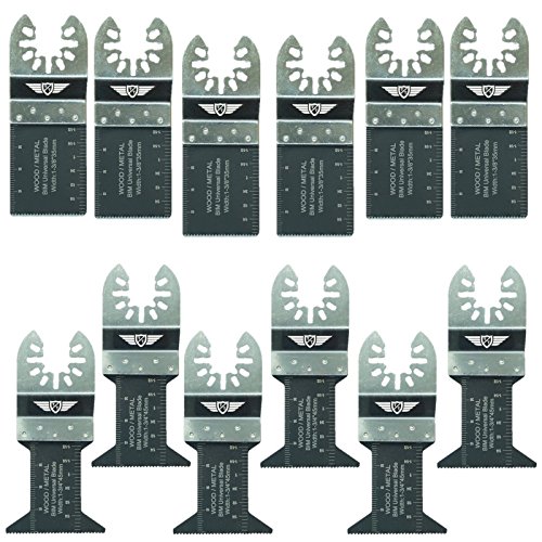 12 x TopsTools FAK12BMX Fast Fit Bi-Metall-Klingen kompatibel mit Dewalt Stanley Black und Decker Bosch Fein (nicht StarLock) Makita Milwaukee Hitachi Parkside Ryobi Worx Workzone Multitool-Zubehör von TopsTools