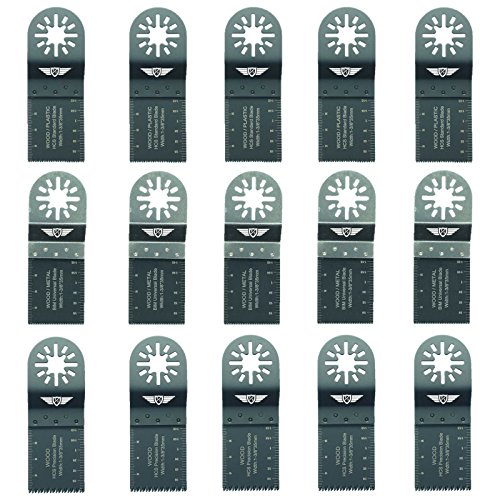 15 x TopsTools UNKB15 Mix Klingen Kompatibel mit Bosch Fein (Nicht-StarLock) Makita Milwaukee Einhell Hitachi Parkside Ryobi Worx Workzone Multi Tool Multifunktionswerkzeug Oszillierwerkzeug Zubehör von TopsTools