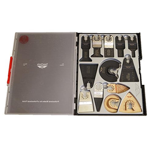 25 x TopsTools SW_FAK25 Schnellwechsel Mix-Klingen Koffer/Box Set für Dewalt Stanley Black und Decker Bosch Fein (nicht StarLock) Makita Milwaukee Hitachi Parkside Ryobi Worx Workzone von TopsTools