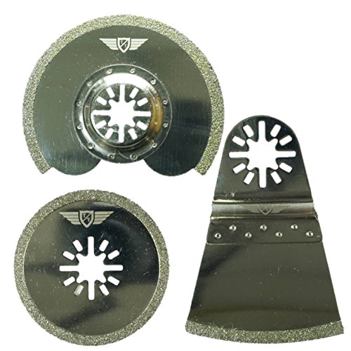 3 x TopsTools UNKA3DB Diamant Mörtelklingen für Bosch Fein (nicht StarLock) Makita Milwaukee Einhell Ergotools Hitachi Parkside Ryobi Worx Workzone Multifunktionswerkzeug von TopsTools