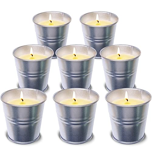 Topsics Citronella Kerze Outdoor, 8 Stück Zitronella Kerzen, Natürliche Sojawachs Zitronengras Duft Kerzen, Zitronella Candles für Garten,Terrasse, Picknick,Camping, Brenndauer 80-96 Std (8 Pcs) von Topsics