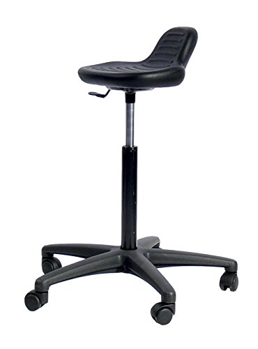 Topsit Arbeitsstuhl, Plastik, Schwarz, Maße Sitz (H/B/T): 57-84/36 / 35 cm - Maße Rückenlehne (H/B): 12/18 cm - Gesamthöhe vom Boden: 54-66 cm von Topsit