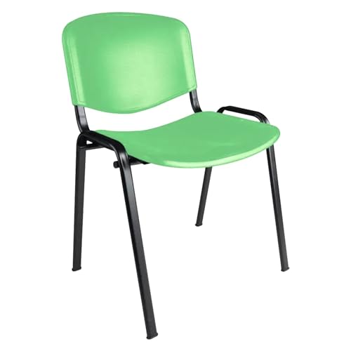 Topsit Büro & More Besucherstühle, stapelbarer Konferenzstuhl, mit Sitz und Rückenlehne aus Kunststoff. (Grün) von Topsit