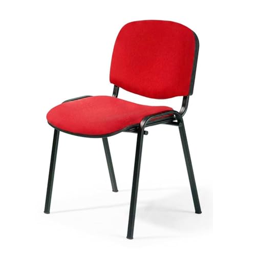 Topsit Büro & More Besucherstuhl ISO, Bequemer Konferenzstuhl, stapelbar, mit gepolsterter Sitzfläche und Rückenlehne. Einzelner Artikel (Rot) von Topsit