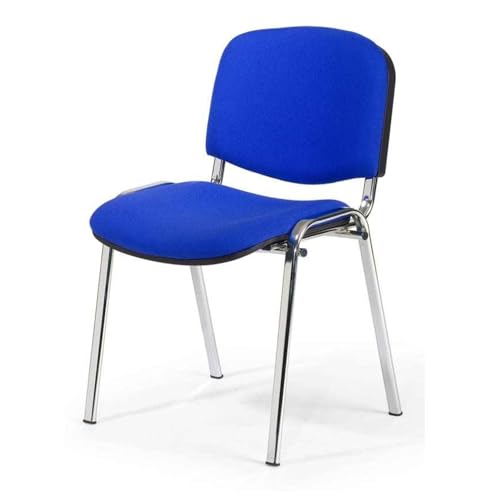 Büro & More Chrom Besucherstuhl ISO, Bequemer Konferenzstuhl, stapelbar, mit gepolsterter Sitzfläche und Rückenlehne. Einzelner Artikel (Blau) von Topsit