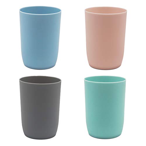 Topsky 4 Stück zahnputzbecher，zahnputzbecher Kinder，zahnputzbecher Set，trinkbecher Kunststoff，für Erwachsene，Jugendliche und Kinder (280ml, Mehrfarbig) von Topsky
