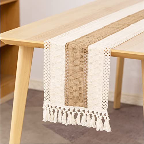 Gestreifter Moderner Tischläufer - Beige Boho Tischläufer,Tischläufer Vintage,Tischset, Deko Tischdecke für Weihnachten,benutzt für Hochzeit und Esstisch dekorativer Tischläufer (30x121cm) von Topspitgo