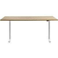 Topstar® Elektrisch höhenverstellbarer Schreibtisch E-Table, T-Fuß, BxT 1.800 x 800 mm, Ahorn/weiß von Topstar®