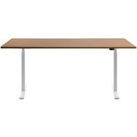 Topstar® Elektrisch höhenverstellbarer Schreibtisch E-Table, T-Fuß, BxT 1.800 x 800 mm, Buche/weiß von Topstar®