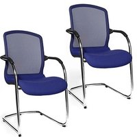 2 Topstar Besucherstühle Open Chair 100 OC590 T38 royalblau Stoff von Topstar