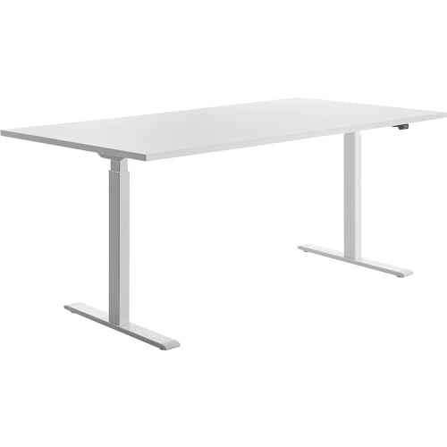 Topstar höhenverstellbarer Schreibtisch E-Table Holz 180x80 weiß/weiß von TOPSTAR