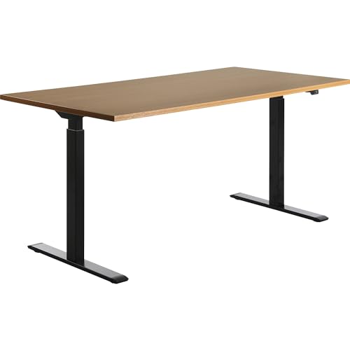 Topstar höhenverstellbarer Schreibtisch E-Table Holz 160x80 schwarz/buche von TOPSTAR
