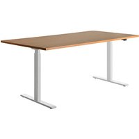 Topstar E-Table elektrisch höhenverstellbarer Schreibtisch buche rechteckig, T-Fuß-Gestell weiß 180,0 x 80,0 cm von Topstar