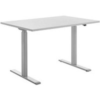 Topstar E-Table elektrisch höhenverstellbarer Schreibtisch lichtgrau rechteckig, T-Fuß-Gestell grau 120,0 x 80,0 cm von Topstar