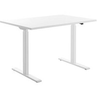 Topstar E-Table elektrisch höhenverstellbarer Schreibtisch weiß rechteckig, T-Fuß-Gestell weiß 120,0 x 80,0 cm von Topstar
