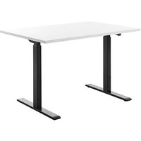 Topstar E-Table elektrisch höhenverstellbarer Schreibtisch weiß rechteckig, T-Fuß-Gestell schwarz 120,0 x 80,0 cm von Topstar