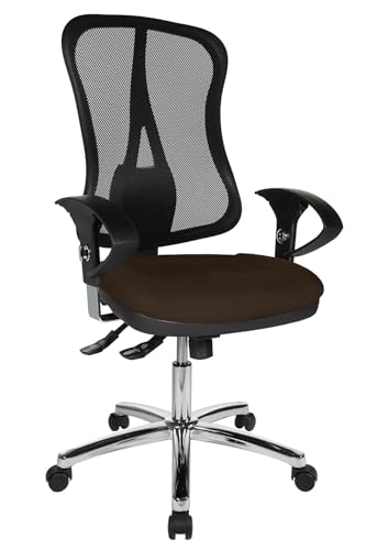 Topstar Head Point SY Deluxe, ergonomischer Bürostuhl, Schreibtischstuhl, inkl. Armlehnen, Stoff, dunkelbraun/schwarz von TOPSTAR