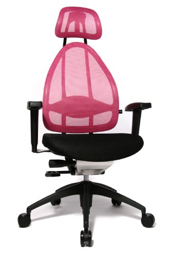 Topstar Bürostuhl Open Art 2010 inkl. höhenverstellbare Armlehnen und Kopfstütze schwarz/pink von TOPSTAR
