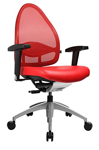 Topstar Open Base 10, Design- und Komfort-Drehstuhl, Bürostuhl, Schreibtischstuhl, inkl. Armlehnen, rot von TOPSTAR