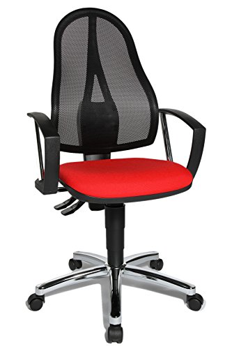 Topstar Bürostuhl Point 60 Net inkl. feste Armlehnen rot/schwarz von TOPSTAR