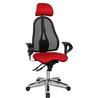 Topstar Bürostuhl Sitness 45, ST99U L51X Stoff rot, Gestell chrom von Topstar