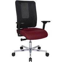 Topstar Bürostuhl Sitness Open X (N) Deluxe Alu mit Schiebesitz, OX39WTW2 T270 Stoff rot, Gestell alu von Topstar