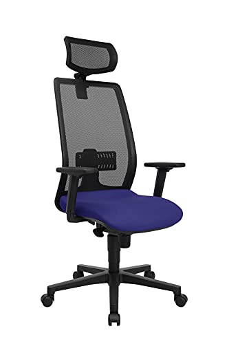 Topstar Bürostuhl T240 inkl. höhenverstellbare Armlehnen und Kopststütze blau/schwarz von TOPSTAR