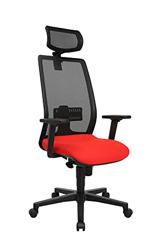 Topstar Bürostuhl T240 inkl. höhenverstellbare Armlehnen und Kopststütze rot/schwarz von TOPSTAR