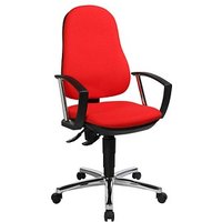 Topstar Bürostuhl Support® P Deluxe, 8179AG21 Stoff rot, Gestell chrom von Topstar