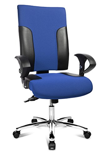 Topstar TF29US106 Bürostuhl Two 20 Deluxe mit höhenverstellbaren Armlehnen U2 OPA, Stoffbezug, blau / schwarz von TOPSTAR