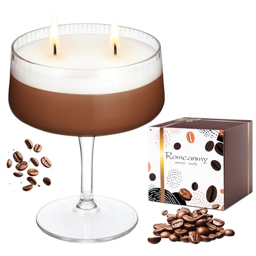 Toptime Duftkerzen im Glas, Espresso Martini Duftkerzen Set für Frauen Männer, Karamell Kaffee Vanille Kerzen Duft 40 Stunden Brenndauer, Natürliche Sojawachs Kerze für Schlafzimmer Heimdekoration von Toptime
