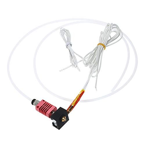 Topuality Zusammengebautes MK10-Extruder-Hotend-Kit für 3D-Upgrade-Teile mit Aluminiumheizblock 0,4 mm Düse 100 K Ohm Thermistor-PTFE-Rohr 24V 50W Kompatibel mit X5SA/X5SAPRO/XY-2PRO 3D-Drucker von Leepesx