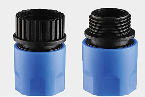 Topways® blau Elastischer Gartenschlauch mit Stecker und Buchse Adapter Stecker für Wasserhahn und Spray von TOPWAYS