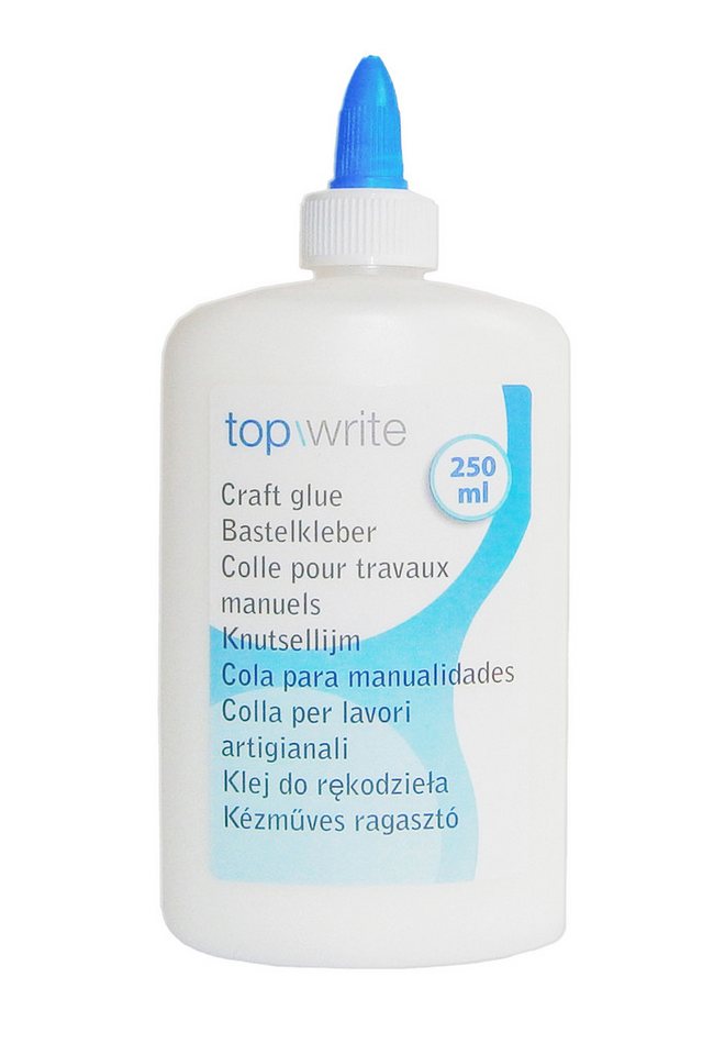 Topwrite Bastelkleber BASTELKLEBER 250ml PVA Weiss Kleber Bastelleim Holzleim 08, Klebstoff Leim Bastel von Topwrite