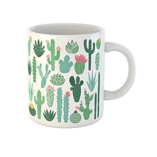 Topyee Kaffeetasse mit mexikanischem Kaktus und Aloe, Wüste, Stachelpflanze, Mexiko, Kakteen, Blume und tropisches Zuhause, Keramik, Teetasse, Tassen, Geburtstagsgeschenk, Urlaubsgeschenk oder von Topyee