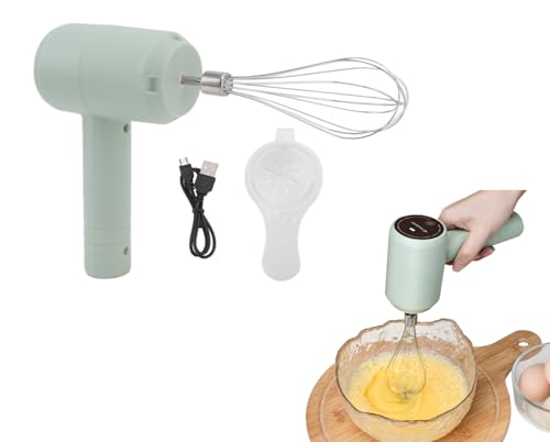 Topyond Kabellose Elektrischer Handmixer, 20W Automatischer Handbesen, Wiederaufladbarer USB Kabelloser Handmixer,Edelstahl-Schwingbesen Zum Backen von Kuchen, Sahne, Schlagen,(Helles Cyan) von Topyond