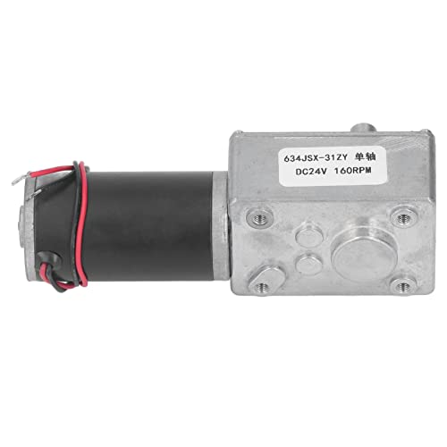 Gleichstrommotor 24 V 160 U/min hohe Drehmoment Elektromotor Selbstverriegelungsgetriebe Motor, reversible Drehung, Einzelwelle für DIY -Roboter -Türschloss intelligent (160RPM) von Topyond