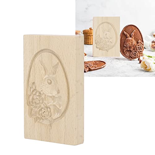 Topyond Keksform Hase Aus Holz,13x8cm Keksform Linzer Holz Weihnachtstag,Keksstempel Kuchen Puck Form Set, keksformen,Geschnitzter Pressstempe(Kaninchen) von Topyond