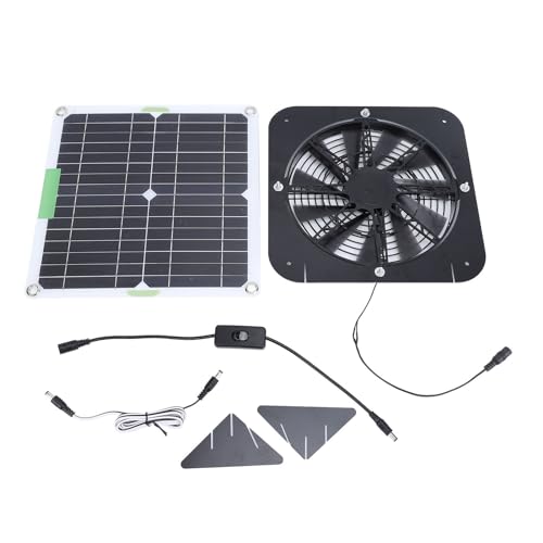 Solar angetriebener Lüfterkit, 100W Solarpanel und 13,5 Lüftungslüftungslüfter für Außern Hinterhof Hühnerfassungen, Gewächshäuser, Hundehäuser, Haustierhäuser ﻿ von Topyond
