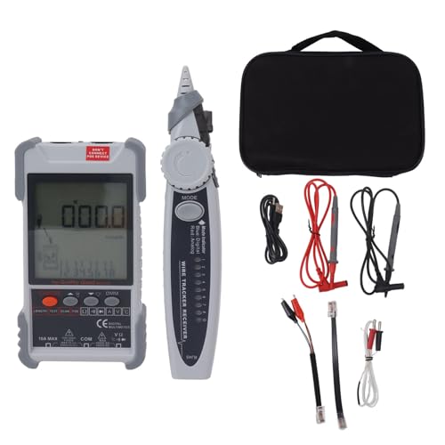 Topyond 2 in 1 Ethernet -Kabel -Tester Multimeter -Netzwerkkabel -Tracker LCD Screen Draht -Mapping -Kit für Netzwerktechniker Elektriker (Gray) von Topyond