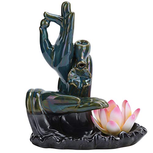 Topyond Buddha-Hand-Wasserfall-Rückfluss-Räuchergefäß, Keramikhalter Für Heimdekoration, Yoga-Zubehör, Büro Und Geschenke, Aromatherapie-Ofen-Dekoration von Topyond