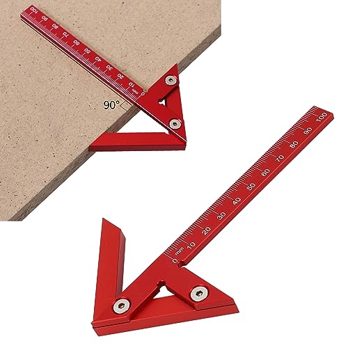 Topyond Center Gauge 105mm Aluminium Legierung Lineal Präzise Holz Bearbeitungs Messgerät 45 ° 90 ° Winkel Mittel Finder Für Genaue Markierung Für Holzarbeiter, Center Finding Gauge von Topyond