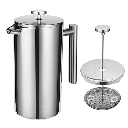 Topyond French Press 304 Edelstahl Thermo-Kaffeemaschine Teemaschine 800 ml 3 Filter Verbrühungsschutzgriff Rostfreie Kaffeepresse von Topyond