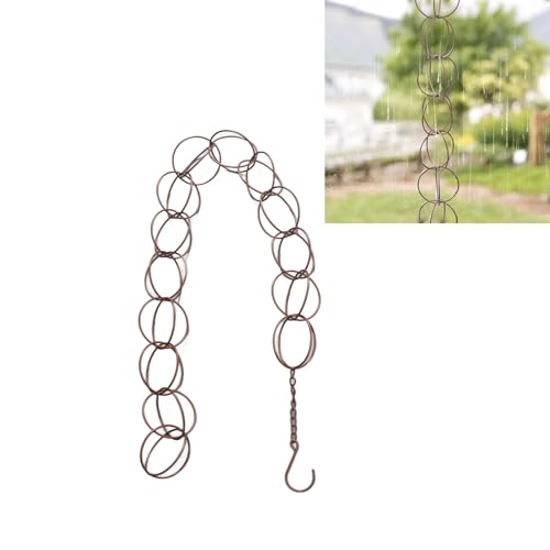 Topyond Regenkette,Regenkette Ablaufkette,Regenablaufkette, Metall Regenkette, Entwässerungsfunktion, Dekorativer Ringwind Mit Haken Für Zuhause, Balkon, Terrasse Topyond Regenkette,Regenkette Ablaufkette,Regenablaufkette, Metall Regenkette, Entwässerungsfunktion, Dekorativer Ringwind Mit Haken Für Zuhause, Balkon, Terrasse von Topyond