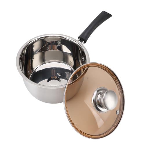 Topyond Sauce Pan, Stainless Steel Saucepan with Lid, Small Milk Pan with Single Handle, Rapid Heat Transfer Thickened Bottom Soup Pot for Baby Food, Cooking (18cm) von Topyond